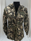 Battle green long sleeves hoody with draw string belt