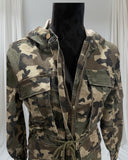 Battle green long sleeves hoody with draw string belt