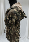 Battle green long sleeves hoody with draw string belt