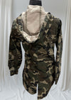 Battle green long sleeves hoody with draw string belt