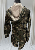 Battle green long sleeves hoody with draw string belt