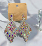 CRYSTAL GLASS CHANDELIER EARRINGS