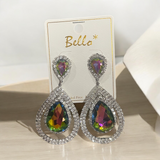 Tear drop with emerald  stone earring