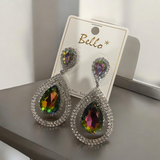 Tear drop with emerald  stone earring