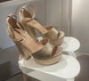 OPEN TOE GOLD HIGH HEELED PAGEANT SHOES