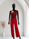 Sequined red romper
