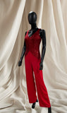 Sequined red romper