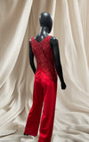 Sequined red romper