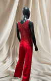 Sequined red romper
