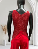 Sequined red romper