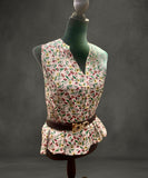Floral print sill peasant Blouse