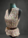 Floral print sill peasant Blouse