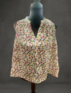 Floral print sill peasant Blouse