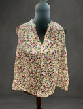 Floral print sill peasant Blouse