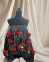 Black Tule Garden Rose Skirt